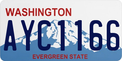 WA license plate AYC1166