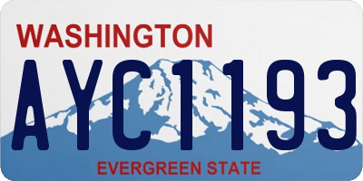 WA license plate AYC1193