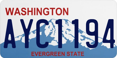 WA license plate AYC1194