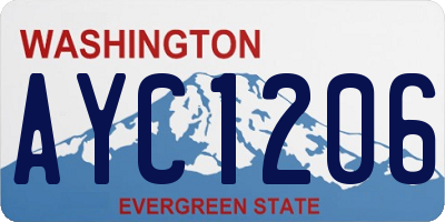 WA license plate AYC1206