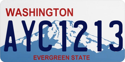 WA license plate AYC1213