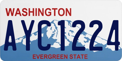 WA license plate AYC1224