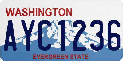 WA license plate AYC1236
