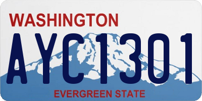 WA license plate AYC1301