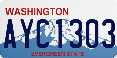 WA license plate AYC1303