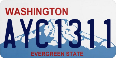 WA license plate AYC1311