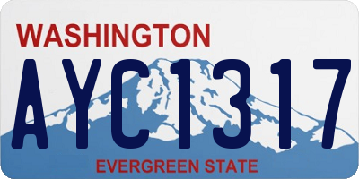 WA license plate AYC1317