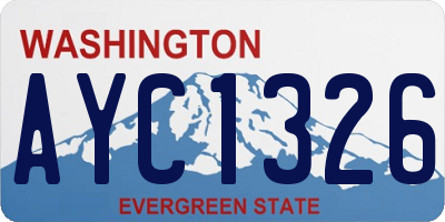 WA license plate AYC1326