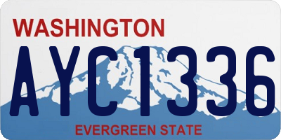 WA license plate AYC1336