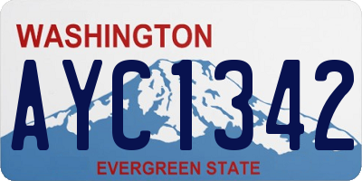 WA license plate AYC1342