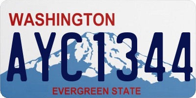 WA license plate AYC1344