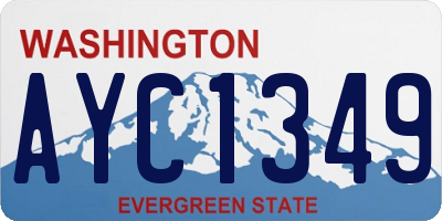 WA license plate AYC1349