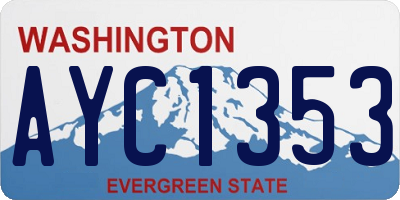 WA license plate AYC1353