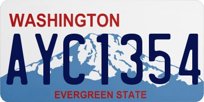 WA license plate AYC1354