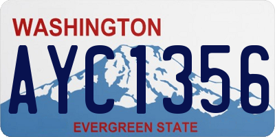 WA license plate AYC1356