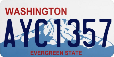 WA license plate AYC1357