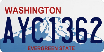 WA license plate AYC1362