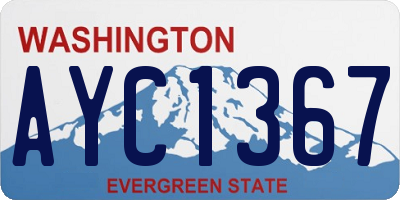 WA license plate AYC1367