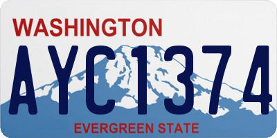 WA license plate AYC1374