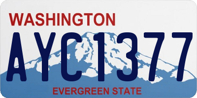 WA license plate AYC1377