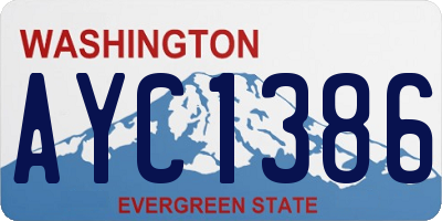 WA license plate AYC1386