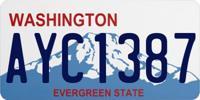 WA license plate AYC1387