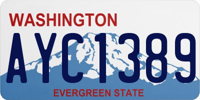 WA license plate AYC1389