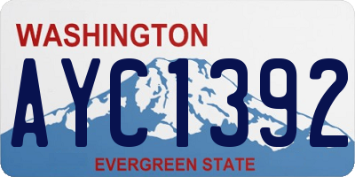 WA license plate AYC1392