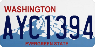 WA license plate AYC1394