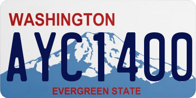 WA license plate AYC1400