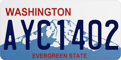 WA license plate AYC1402