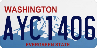 WA license plate AYC1406