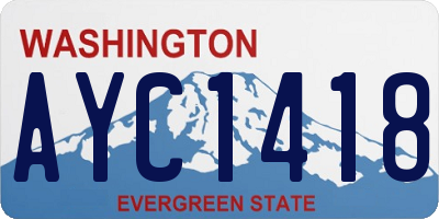 WA license plate AYC1418
