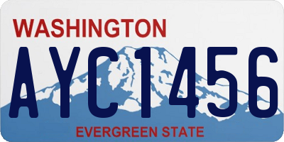 WA license plate AYC1456