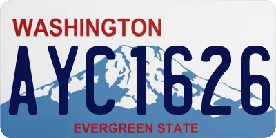 WA license plate AYC1626