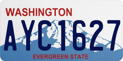 WA license plate AYC1627