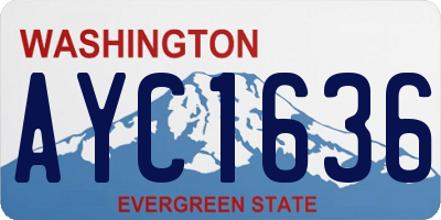 WA license plate AYC1636