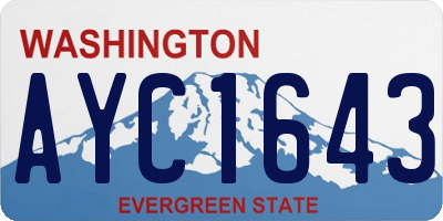 WA license plate AYC1643