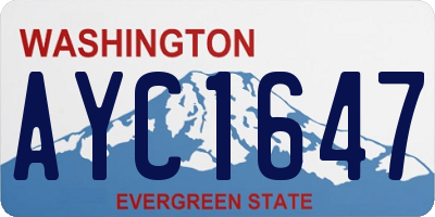 WA license plate AYC1647