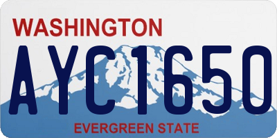 WA license plate AYC1650