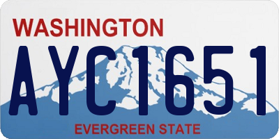 WA license plate AYC1651