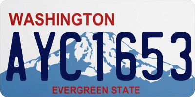 WA license plate AYC1653