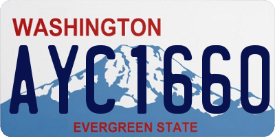 WA license plate AYC1660