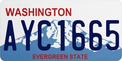 WA license plate AYC1665