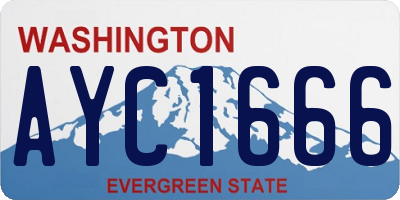 WA license plate AYC1666