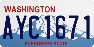 WA license plate AYC1671