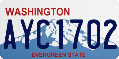 WA license plate AYC1702