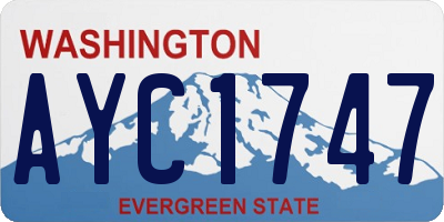 WA license plate AYC1747