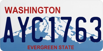 WA license plate AYC1763