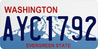 WA license plate AYC1792